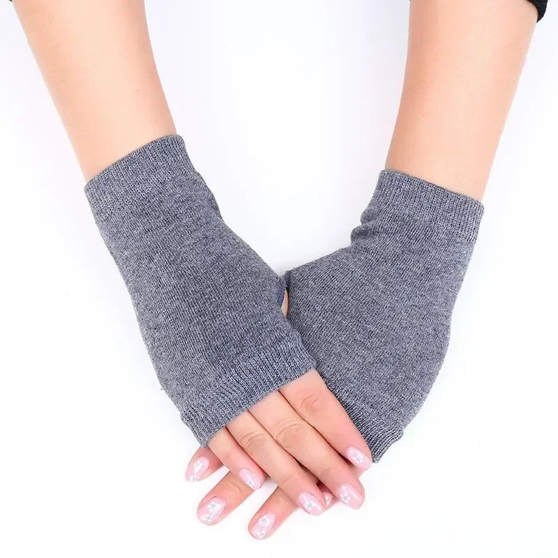 2024 New Women Long Fingerless Gloves Winter Mitten Knitted Warmer Arm Sleeve Thin Casual Soft Fingerless Unisex Gloves