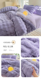 2025 New Class A Bubble Rabbit Fleece Quilt Cover  Thicken The Warm Duvet Cover in Autumn and Winter Skin-friendly Bedding