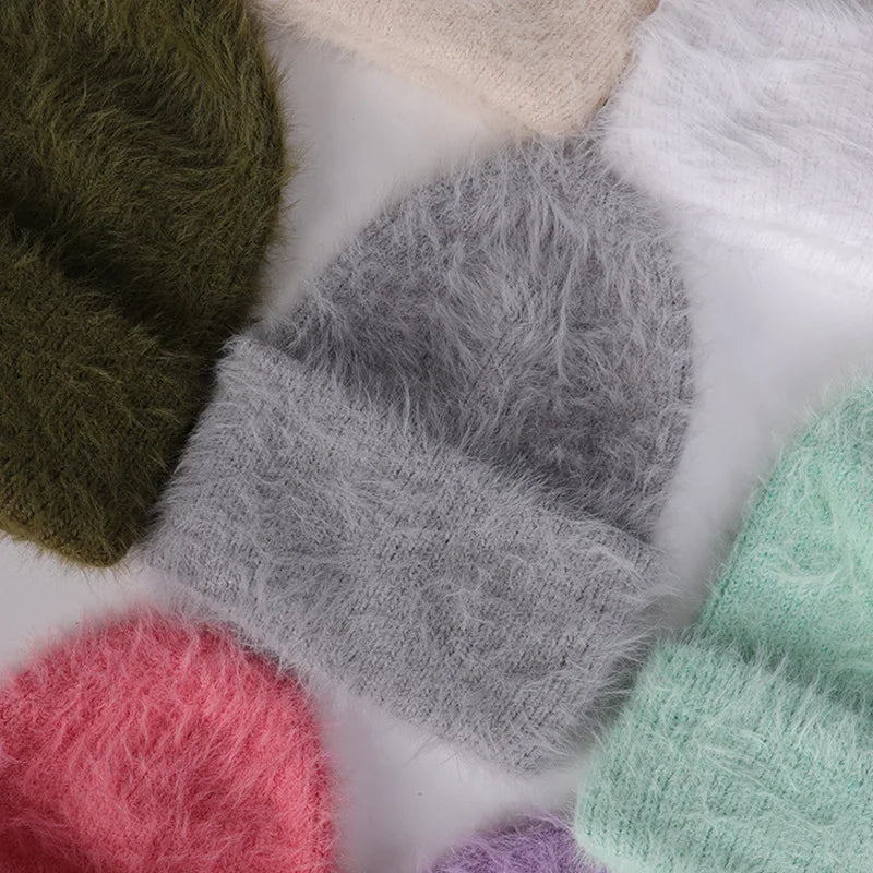 Candy Color Winter Hats Woman Cozy Knitted Beanie Women Keep Warm Soft Slouchy Baggy Cap Female Christmas Gift Fashion Casual