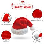 Christmas Santa Hat Xmas Long Plush Holiday Red Hat For Adults And Kids Unisex 2025 New Year Festive Party Supplies Gifts