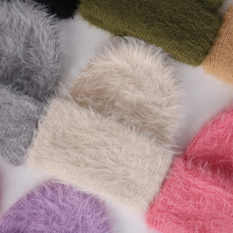 Candy Color Winter Hats Woman Cozy Knitted Beanie Women Keep Warm Soft Slouchy Baggy Cap Female Christmas Gift Fashion Casual