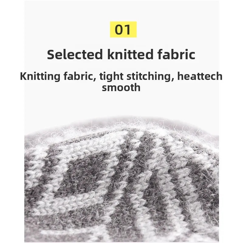 Christmas Double-layer Touch Screen Gloves Thickened Knitted Gloves Outdoor Winter Cold Resistant and Warm Gloves