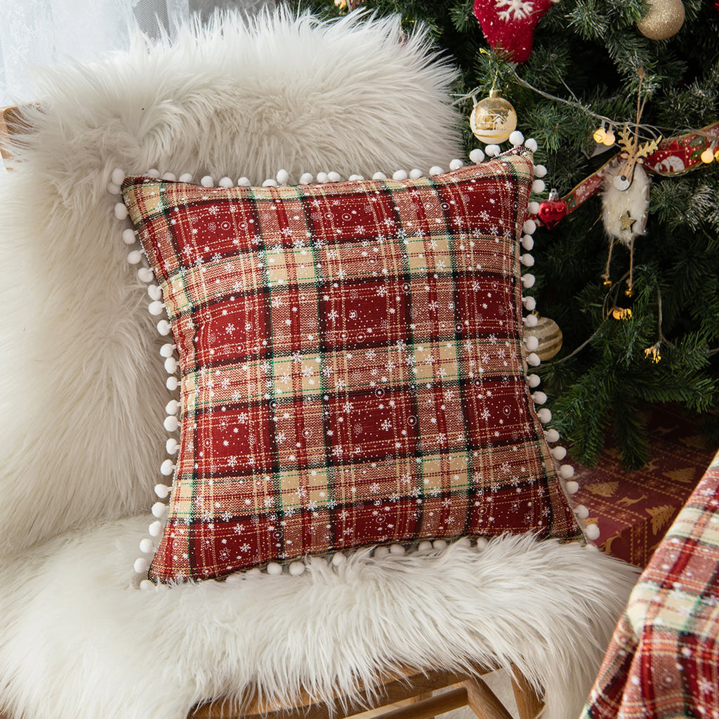 Housse de Coussin Ecossais - Noël