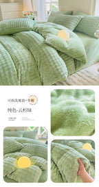 2025 New Class A Bubble Rabbit Fleece Quilt Cover  Thicken The Warm Duvet Cover in Autumn and Winter Skin-friendly Bedding