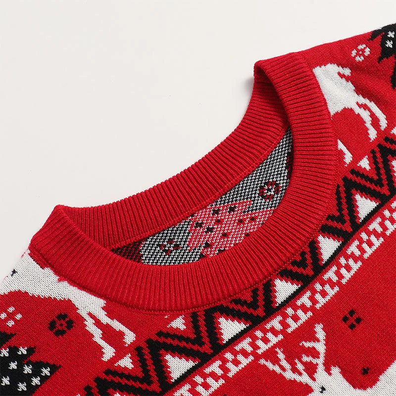 Pull Famille Rouge - Noël