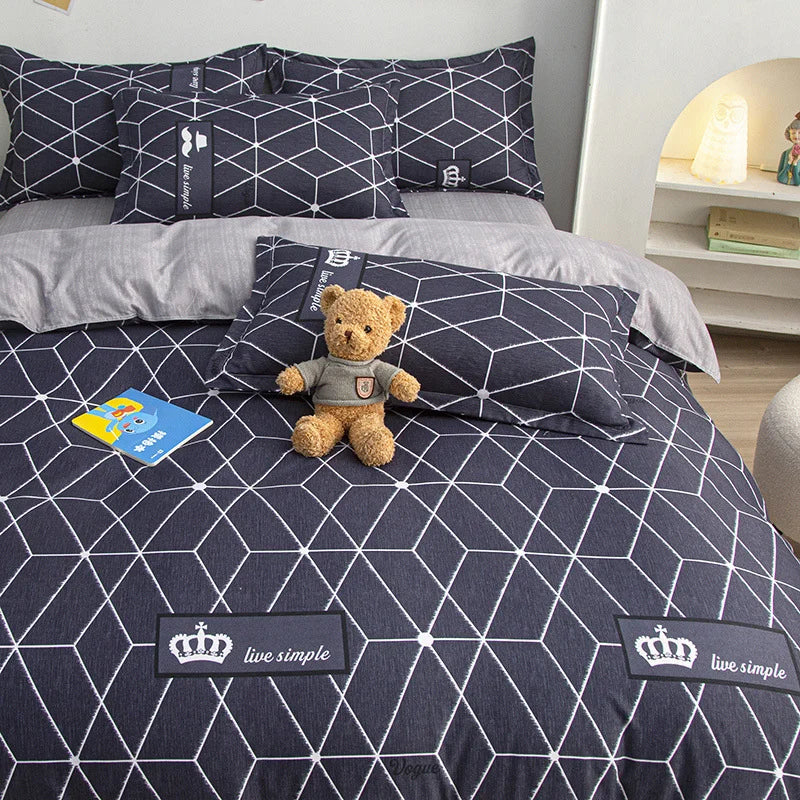 Fall Simple plaid Style Duvet Cover 220x240 Quilt Cover 1PCS Comforter Covers for double twin queen king bed size Plaid bedding