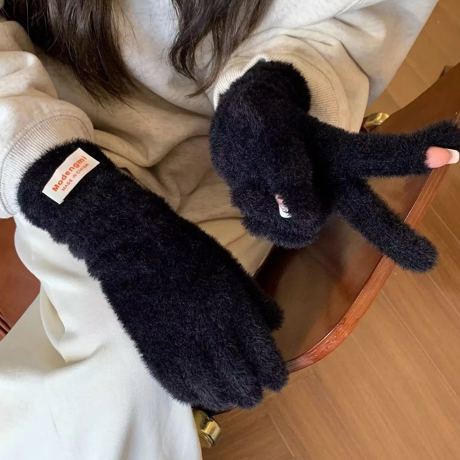Winter Women's Gloves Thick Plush Knit Gloves Warm Velvet Mittens Solid Outdoor Ski Drive Touch Screen Gloves Christmas Gift