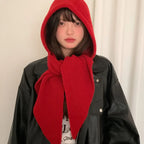 Korean Balaclava bonnet beanies y2k Hat scarf one-piece thickened warm retro Neck protection winter accessories knitted Law hat