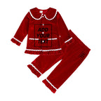 Christmas Family Xmas Children Boy Girl Pyjamas Dress Clothes Sets Customizing Velvet Long Sleeve Kid Sleepwear+Pants Costumes