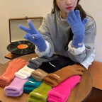 Winter Women's Gloves Thick Plush Knit Gloves Warm Velvet Mittens Solid Outdoor Ski Drive Touch Screen Gloves Christmas Gift