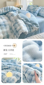 2025 New Class A Bubble Rabbit Fleece Quilt Cover  Thicken The Warm Duvet Cover in Autumn and Winter Skin-friendly Bedding