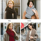 Hand Knitted Chunky Yarn Plain Scarf for Women Winter Thick Warm Soft Wool Like Scarf Fashion Long Scarves Casual Outdoor Travel