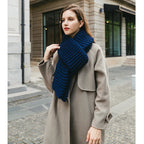 Hand Knitted Chunky Yarn Plain Scarf for Women Winter Thick Warm Soft Wool Like Scarf Fashion Long Scarves Casual Outdoor Travel