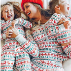 Christmas 2025 Family Matching Outfits Allover Print Mom Dad Kids 2 Pieces Pajamas Set Sleepwear Baby Romper Xmas Look Pyjamas