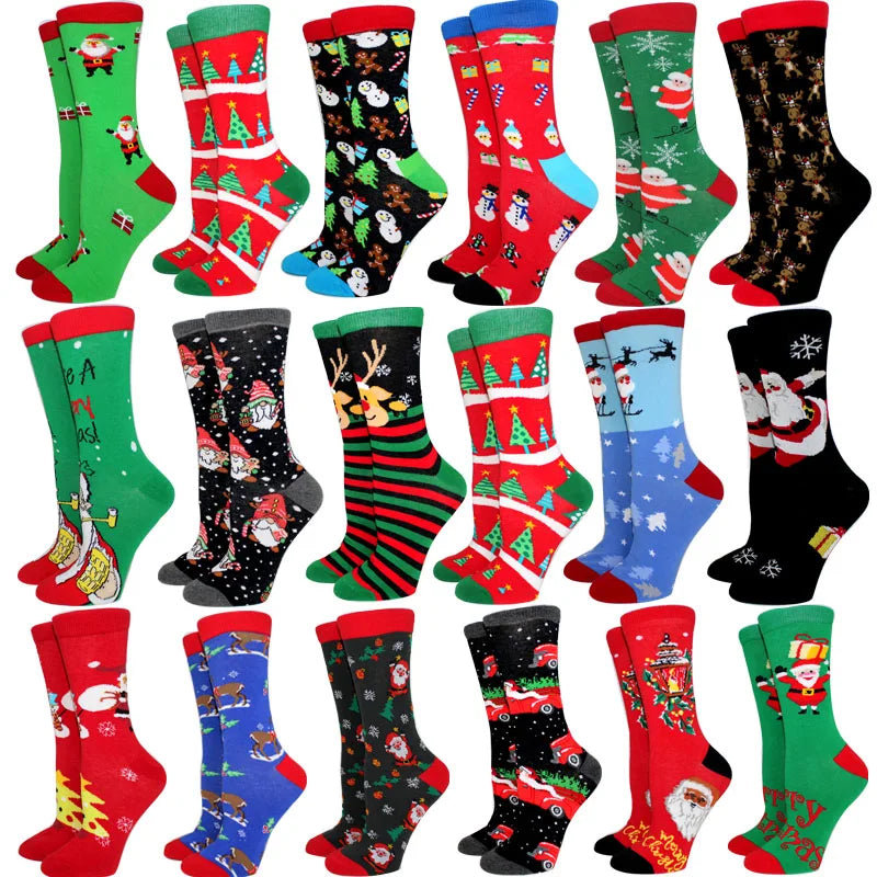 New Arrival Winter Women socks Cotton Long Christmas Socks Casual Men's Socks Santa Claus Christmas Gift Creative Socks 37-45