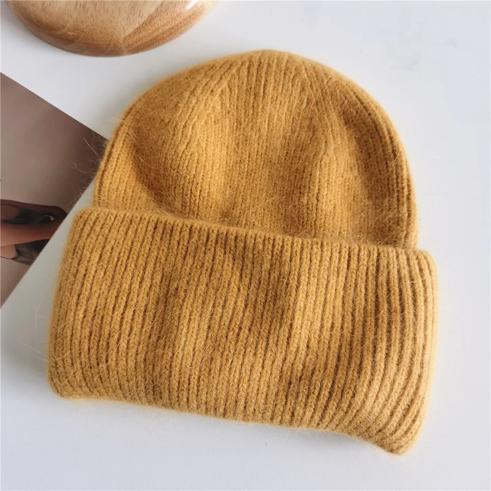 Knitted Winter Hats for Women Men Lover Couple Chirstmas Snow Beanie Retro  Baggy Pompom Thick Warm Cap