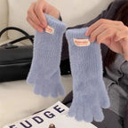 Winter Women's Gloves Thick Plush Knit Gloves Warm Velvet Mittens Solid Outdoor Ski Drive Touch Screen Gloves Christmas Gift