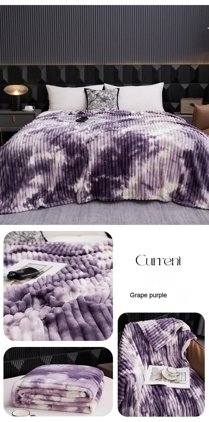 High Quality Blanket for Beds Tie Dyeing Warm Manta Single/Queen/King Flannel Fleece Thow Blanket Thick Warm Plaids Sofa Blanket