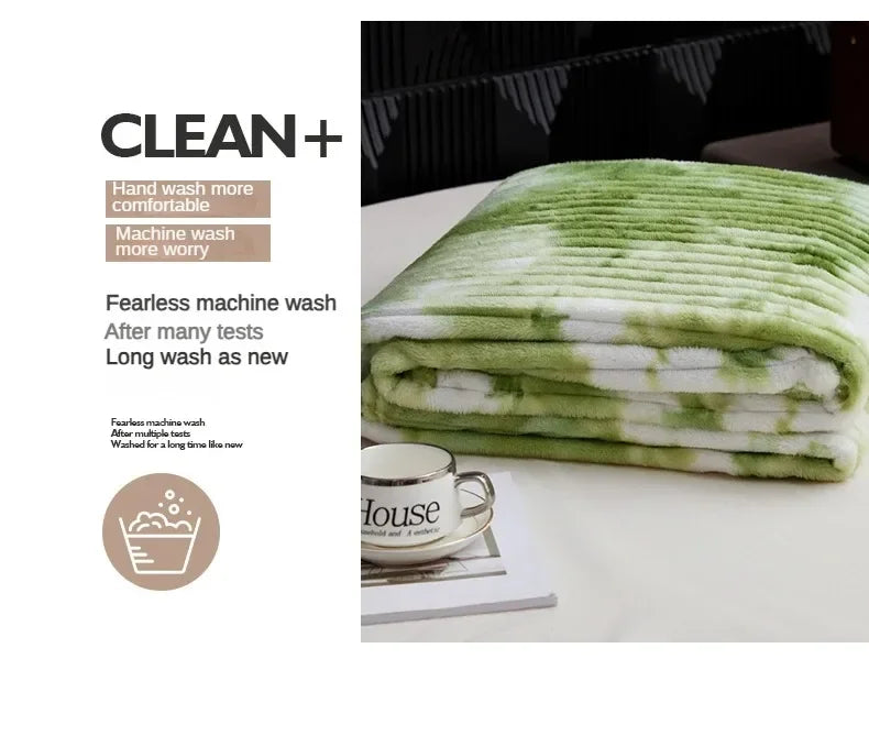 High Quality Blanket for Beds Tie Dyeing Warm Manta Single/Queen/King Flannel Fleece Thow Blanket Thick Warm Plaids Sofa Blanket