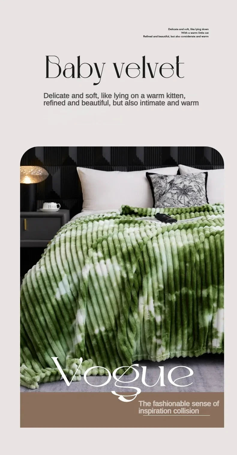 High Quality Blanket for Beds Tie Dyeing Warm Manta Single/Queen/King Flannel Fleece Thow Blanket Thick Warm Plaids Sofa Blanket