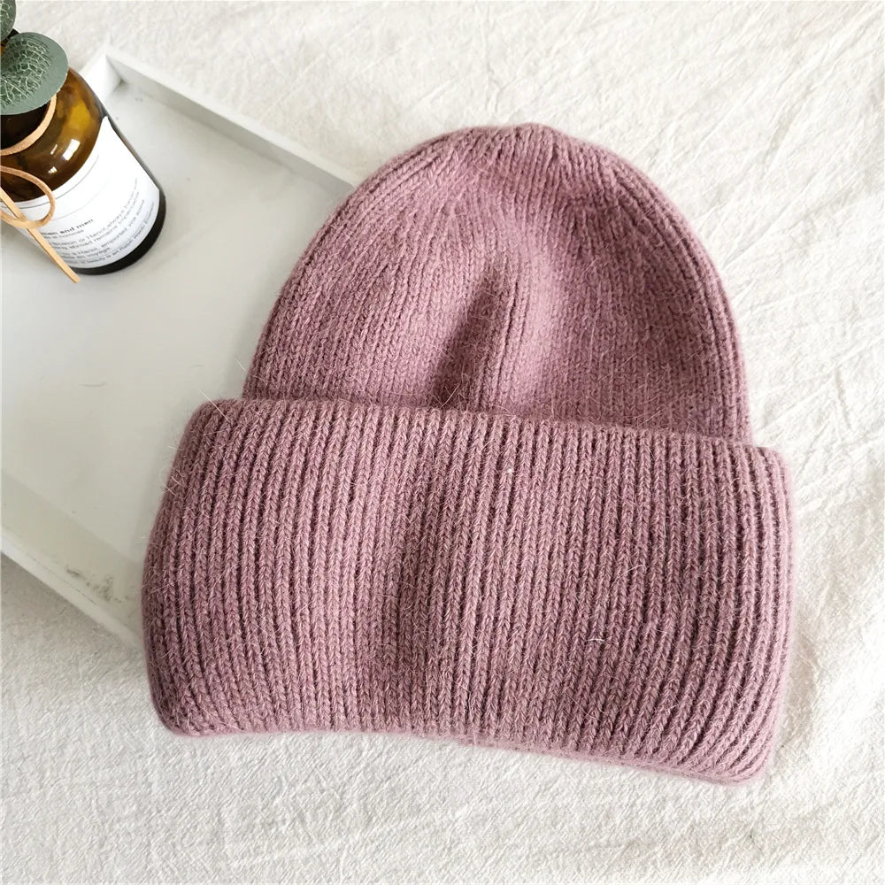 Knitted Winter Hats for Women Men Lover Couple Chirstmas Snow Beanie Retro  Baggy Pompom Thick Warm Cap