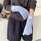 Winter Women's Gloves Thick Plush Knit Gloves Warm Velvet Mittens Solid Outdoor Ski Drive Touch Screen Gloves Christmas Gift