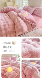 2025 New Class A Bubble Rabbit Fleece Quilt Cover  Thicken The Warm Duvet Cover in Autumn and Winter Skin-friendly Bedding
