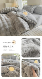 2025 New Class A Bubble Rabbit Fleece Quilt Cover  Thicken The Warm Duvet Cover in Autumn and Winter Skin-friendly Bedding