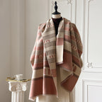 New Brand Elegance Two-Sided Print Scarf Soft Warm Fringe Pashmina Shawl Autumn and Winter Outdoor Coldproof Windproof Blanket