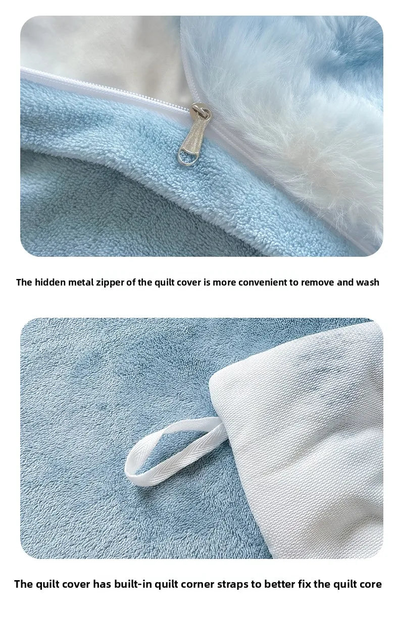 2025 New Class A Bubble Rabbit Fleece Quilt Cover  Thicken The Warm Duvet Cover in Autumn and Winter Skin-friendly Bedding