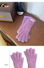 Winter Women's Gloves Thick Plush Knit Gloves Warm Velvet Mittens Solid Outdoor Ski Drive Touch Screen Gloves Christmas Gift