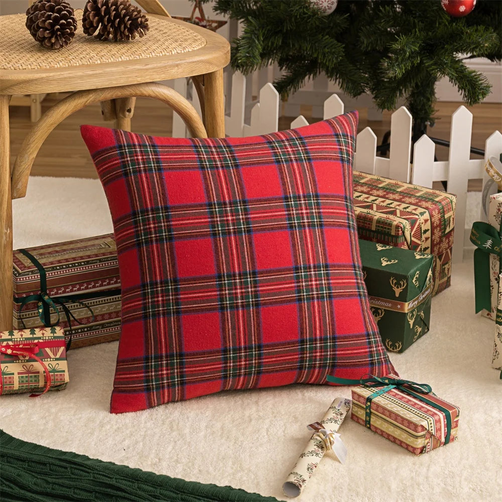 Housse de Coussin Ecossais - Noël