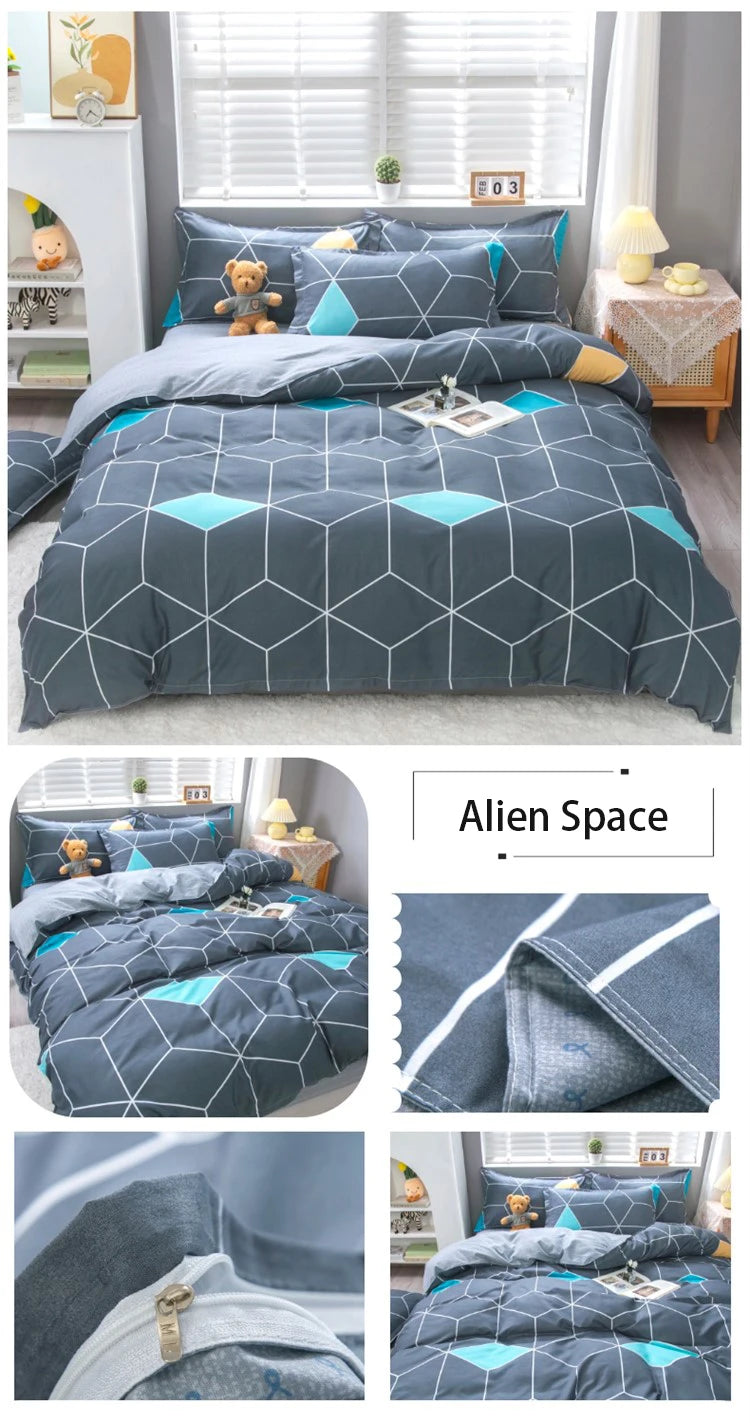 Fall Simple plaid Style Duvet Cover 220x240 Quilt Cover 1PCS Comforter Covers for double twin queen king bed size Plaid bedding