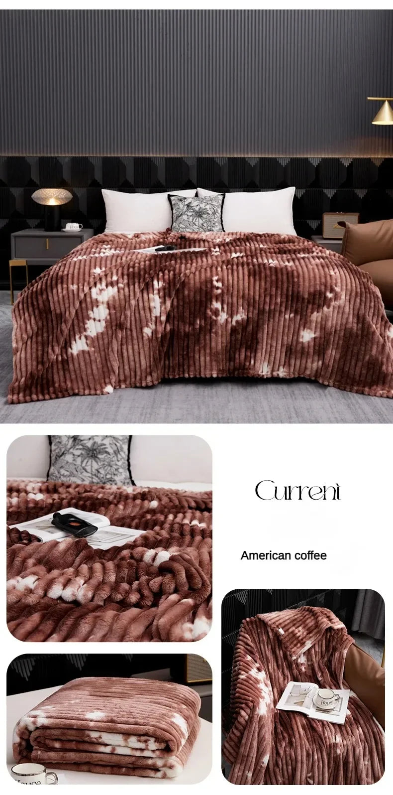 High Quality Blanket for Beds Tie Dyeing Warm Manta Single/Queen/King Flannel Fleece Thow Blanket Thick Warm Plaids Sofa Blanket