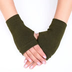 2024 New Women Long Fingerless Gloves Winter Mitten Knitted Warmer Arm Sleeve Thin Casual Soft Fingerless Unisex Gloves