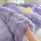2025 New Class A Bubble Rabbit Fleece Quilt Cover  Thicken The Warm Duvet Cover in Autumn and Winter Skin-friendly Bedding