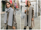 Hand Knitted Chunky Yarn Plain Scarf for Women Winter Thick Warm Soft Wool Like Scarf Fashion Long Scarves Casual Outdoor Travel