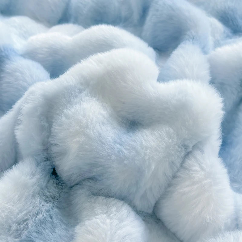 2025 New Class A Bubble Rabbit Fleece Quilt Cover  Thicken The Warm Duvet Cover in Autumn and Winter Skin-friendly Bedding