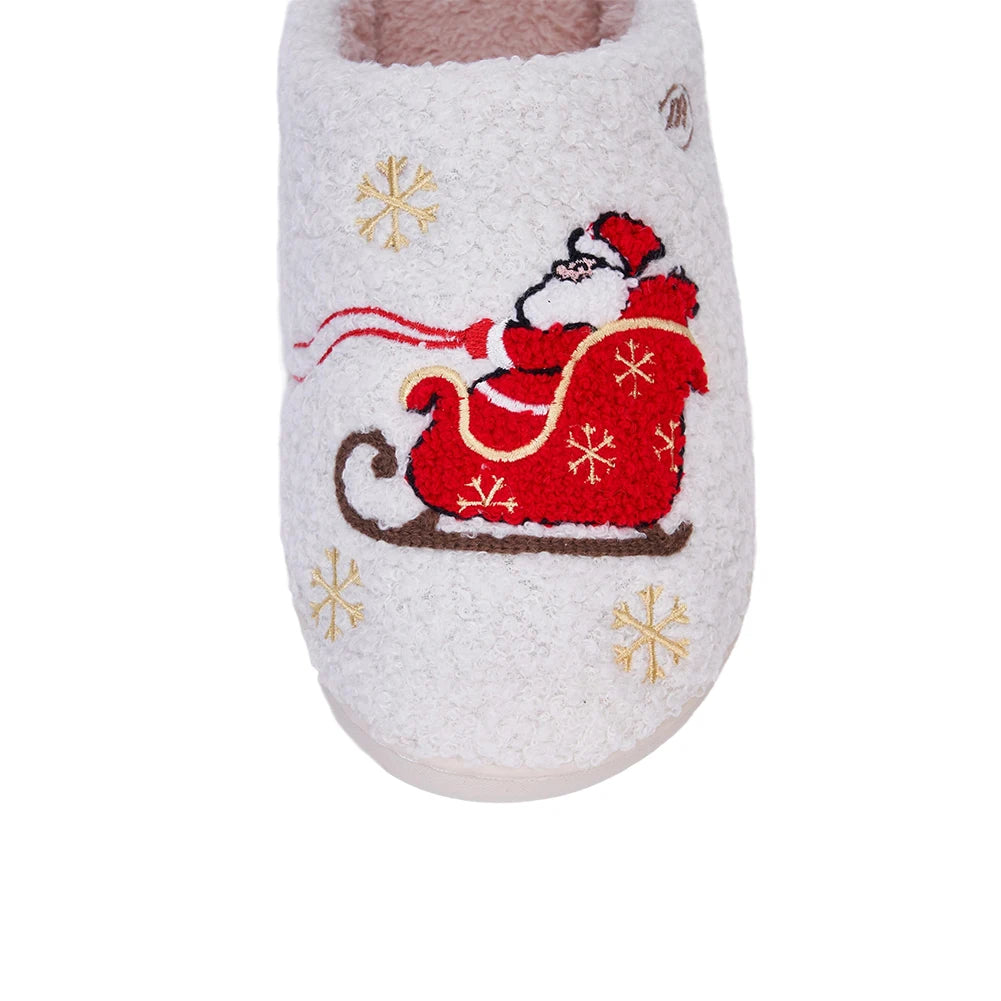 Winter Lovely Women Slippers Christmas Santa Claus Elk Plush Slippers Girls Fashion Indoor Slides Couples Soft Flat House Shoes
