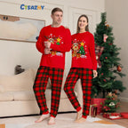 2025 Christmas Family Matching Pajamas Adult Kid Baby Outfits Deer Stars Tree Tops+Pants 2PCS Xmas Sleepwear Pyjamas Dog Clothes
