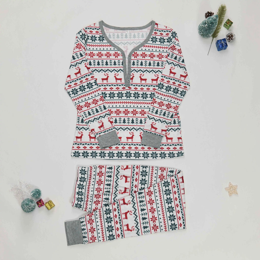 Christmas Family Pajamas Set Mom Daughter Dad Son Matching Outfits Cute All Over Print Homewear Boys Girls Pjs Xmas Look Pyjamas