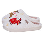 Winter Lovely Women Slippers Christmas Santa Claus Elk Plush Slippers Girls Fashion Indoor Slides Couples Soft Flat House Shoes