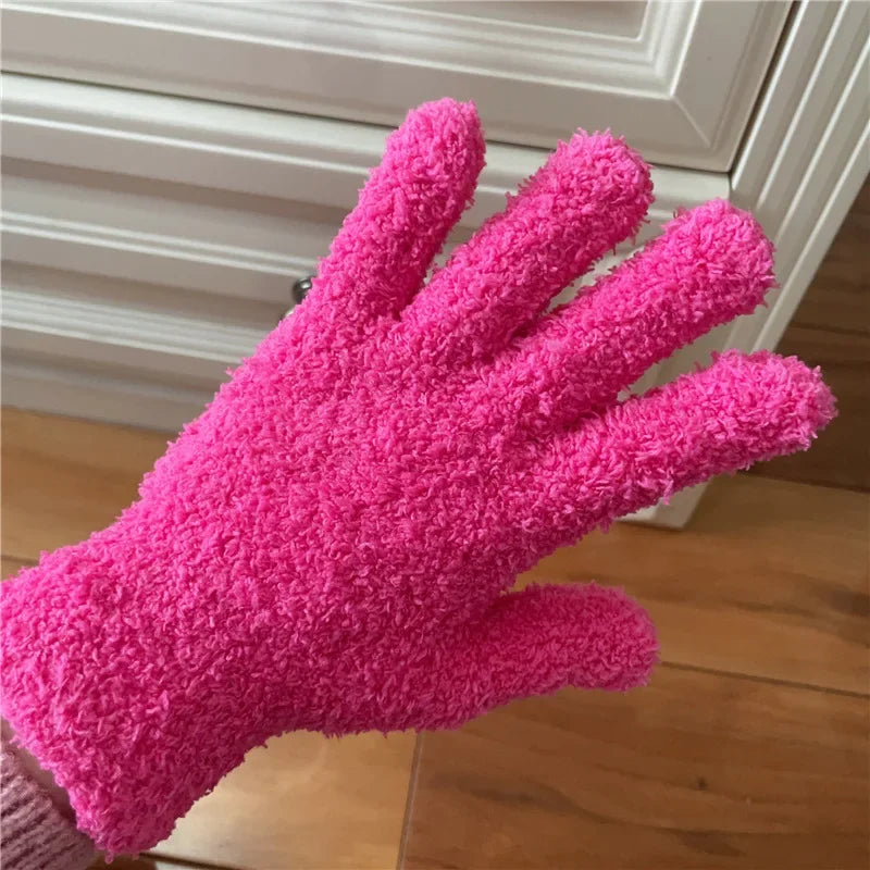 2024 New Women Winter Keep Warm Coral Velvet Solid High Elasticity Soft Knitted Gloves Cute Lovely Multicolor Windproof Mittens