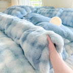 2025 New Class A Bubble Rabbit Fleece Quilt Cover  Thicken The Warm Duvet Cover in Autumn and Winter Skin-friendly Bedding