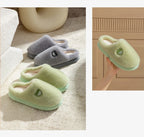 Winter Plush Couple Slippers for Men & Women Ultra Soft Memory Foam Cloud Comfort Non-Slip Thick Sole Indoor/Outdoor House Shoes