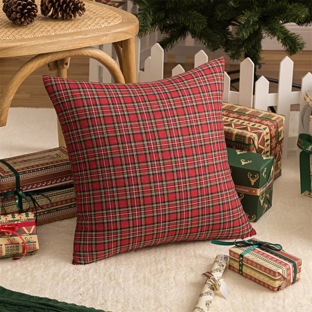 Housse de Coussin Ecossais - Noël