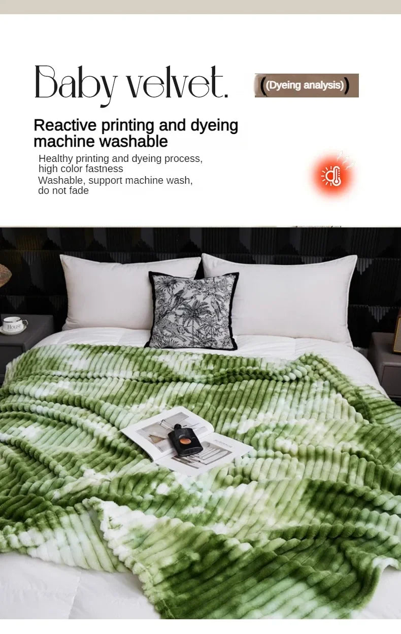 High Quality Blanket for Beds Tie Dyeing Warm Manta Single/Queen/King Flannel Fleece Thow Blanket Thick Warm Plaids Sofa Blanket