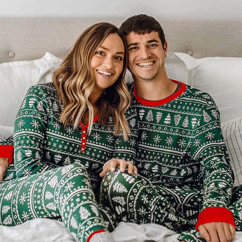 Christmas Family Pajamas Set Mom Daughter Dad Son Matching Outfits Cute All Over Print Homewear Boys Girls Pjs Xmas Look Pyjamas