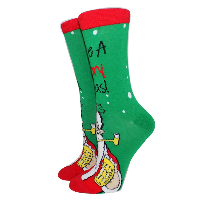 New Arrival Winter Women socks Cotton Long Christmas Socks Casual Men's Socks Santa Claus Christmas Gift Creative Socks 37-45