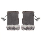 Soft Winter Half Finger Gloves Women Warm Luxury  Plush  Fingerless Gloves Wrist Mittens Writting